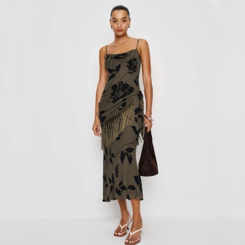 Reformation size small NWT Izelle Dress Soana
Floral Black and Brown Dress maxi - Picture 1 of 9
